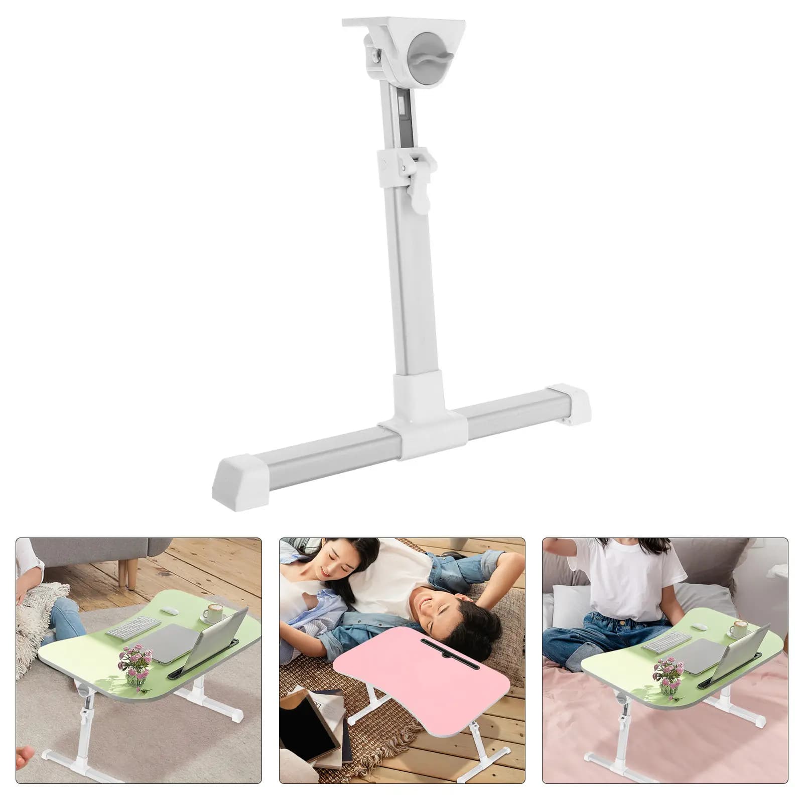 Set di 4 gambe pieghevoli per tavolo da letto, supporto per laptop, scrivania per computer, tavolo da pranzo, banco da lavoro, gambe per mobili fai da te, resistenti all'usura, per pavimento