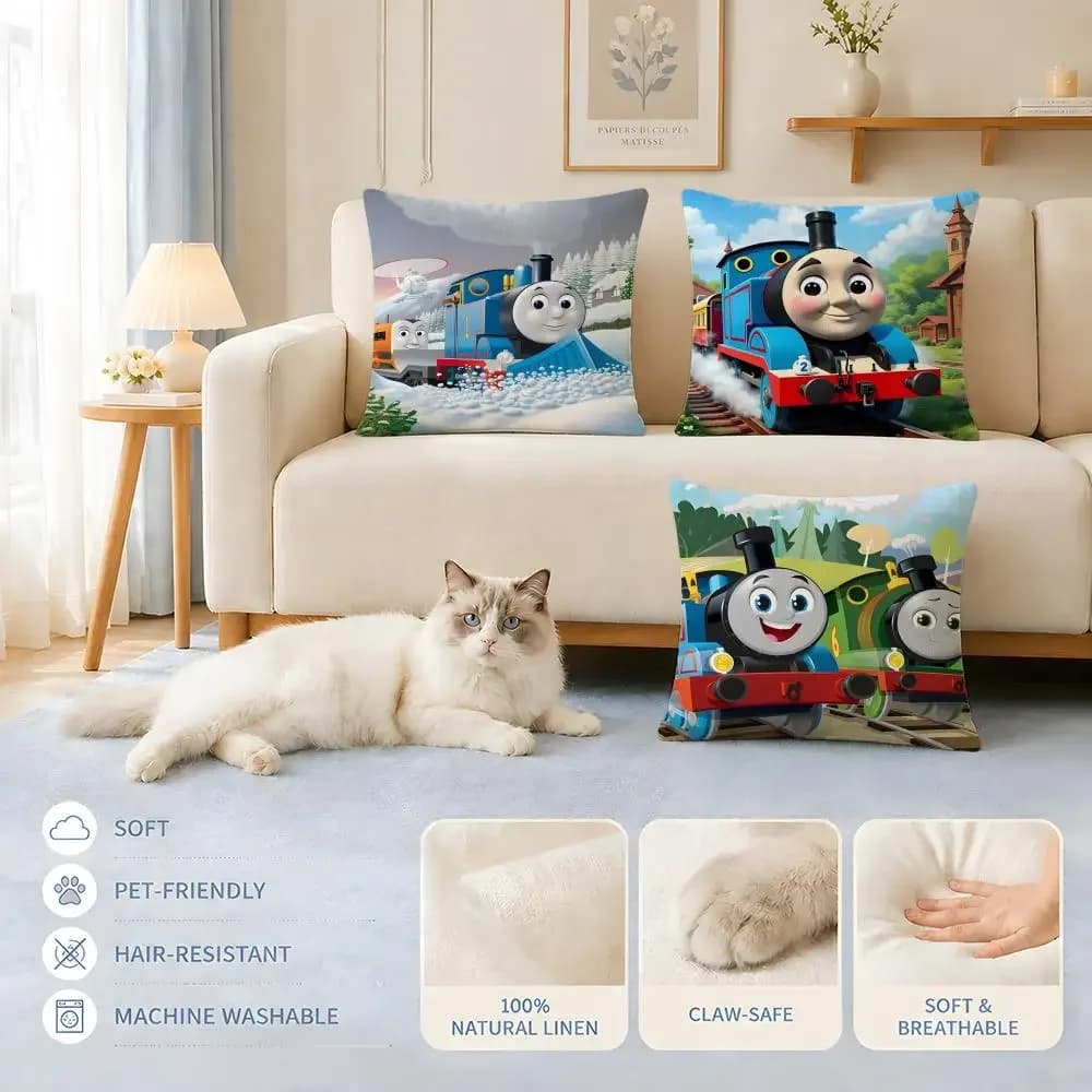 Fodere per cuscini Divano Adatte a cani e gatti Fodere per cuscini decorativi Cartoon T-Tho-masS TheS TrainS per sedie 45x45 40x40