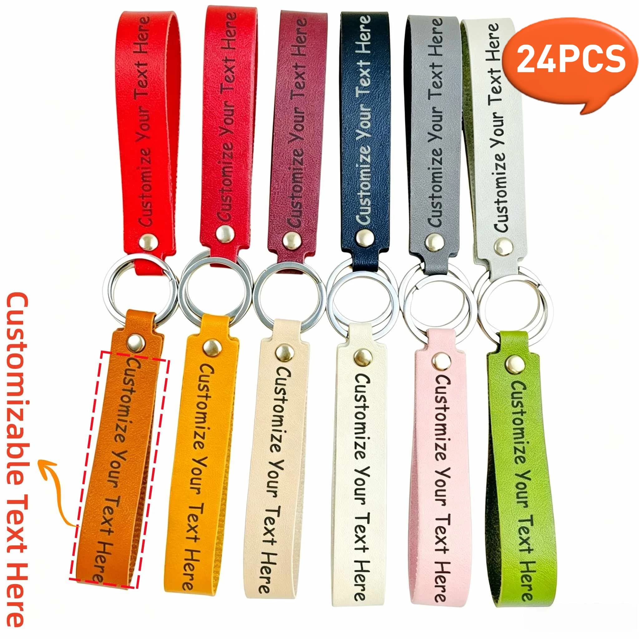 24 Pezzi Portachiavi Personalizzabili Anti-Smarrimento con Targhette Identificative Incise al Laser, Catenelle Portachiavi Artificiali Personalizzate