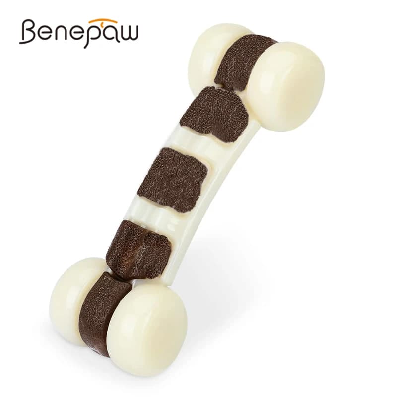 Benepaw Durable Dog Chew Toys per masticatori aggressivi Nylon resistente sapore di manzo giocattoli per animali domestici Puppy Bone denti pulizia gioco