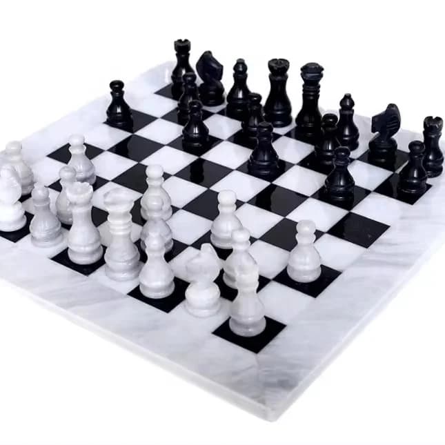 Chess, all colors and sizes on agate and marble chess sets