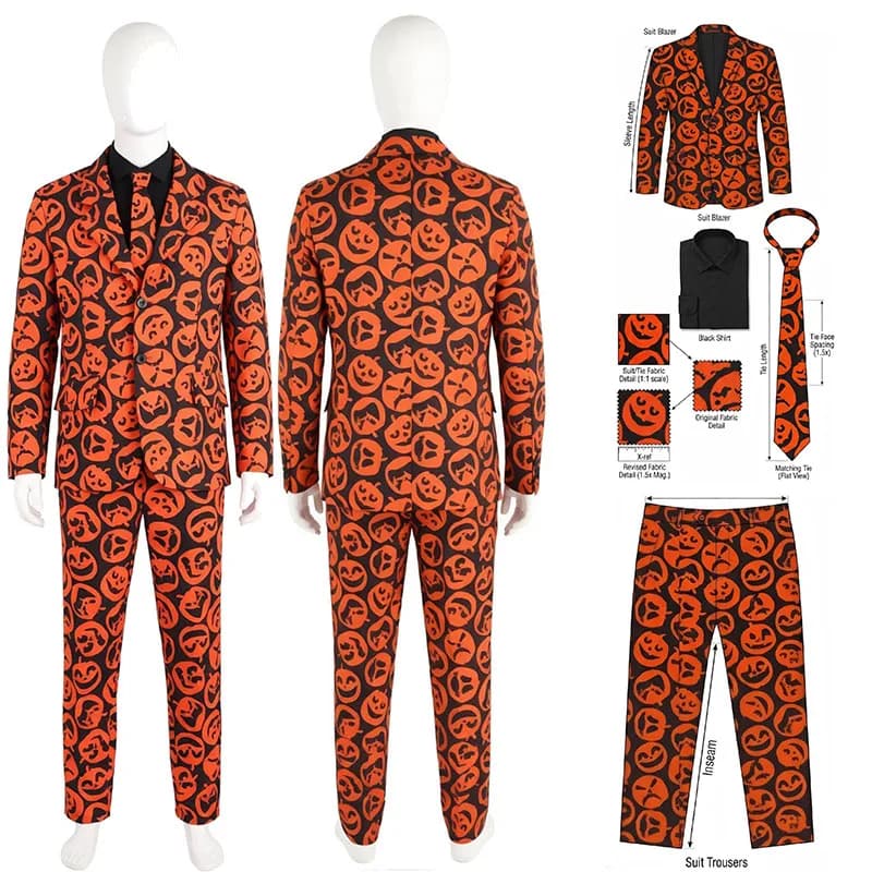 WHH TV Show Funny Pumpkins Suit Saturday Cosplay Costume Night Uniform cosplay Outfits role play Men Halloween Carnival Party