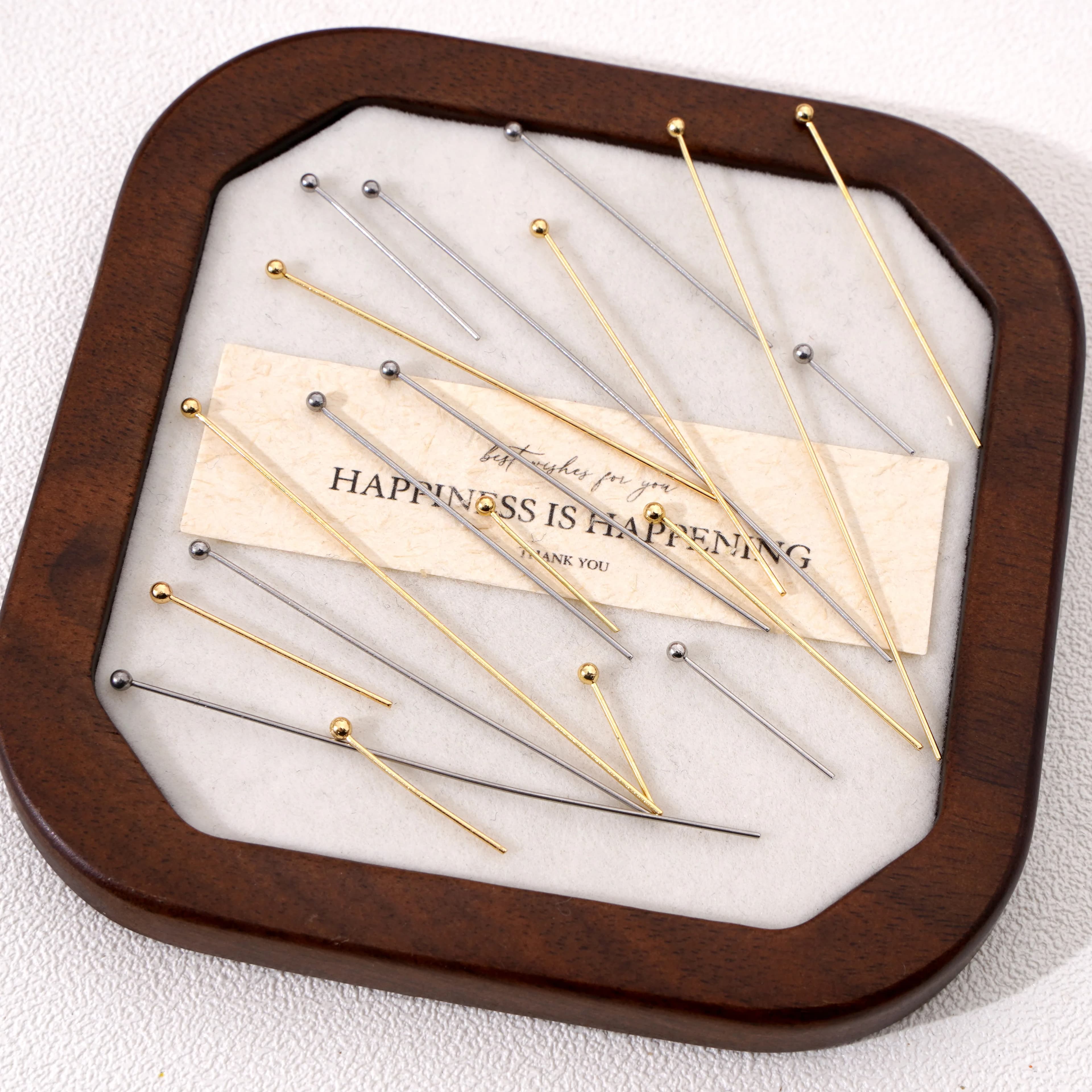 50-100 pcs 0.6mm stainless steel rhodium/gold plated head pins for handmade jewelry making earrings accessories with diy beads