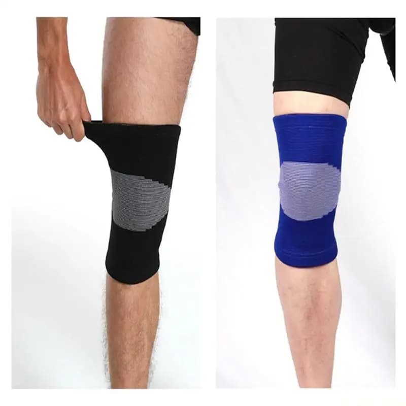 M5TC Ginocchiere a doppio strato Ginocchiera spessa Pratiche maniche compressione del ginocchio per allenamento fitness Corsa