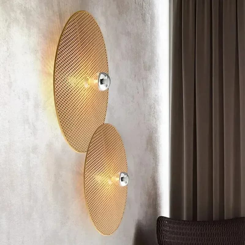 Lampada da parete in rattan imitazione colore legno per corridoio cucina Lampada classica in rattan loft per illuminazione da comodino camera da letto ristorante domestico
