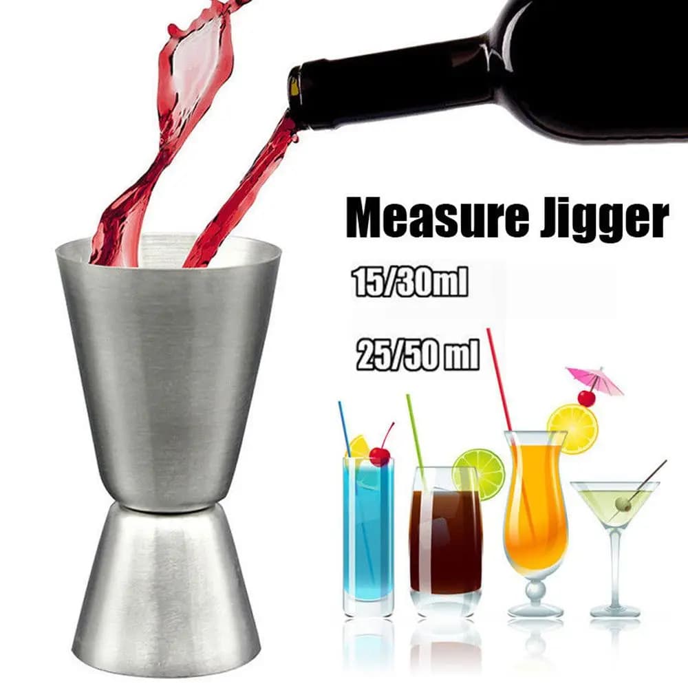 Utensili da Bar per Cocktail: Jigger Dosatore Doppio e Shaker per Liquori - Accessori da Cucina per la Casa e il Tempo Libero