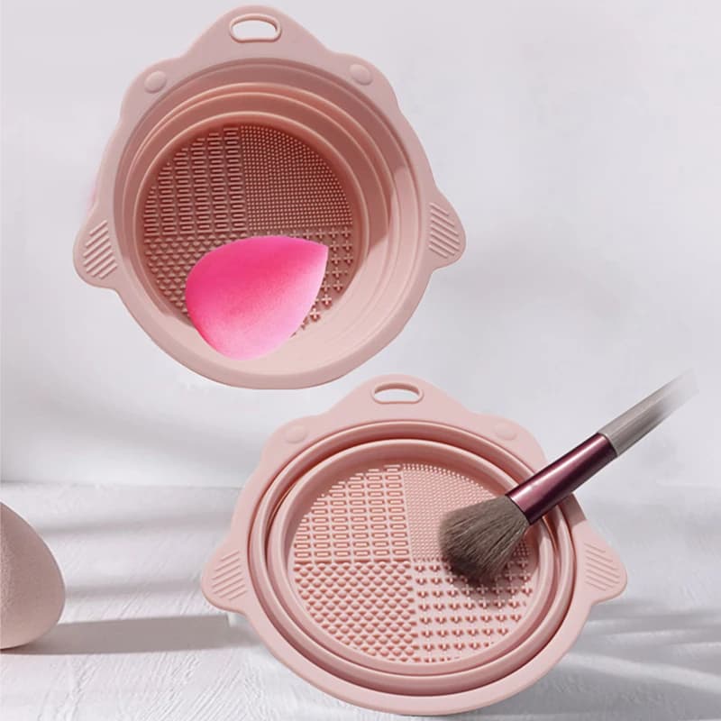 Detergente per pennelli per trucco Set di strumenti per pennelli per ciotola per pulizia Pulizia approfonda senza danneggiare le setole Detergente per soffio di polvere bagnato e asciutto
