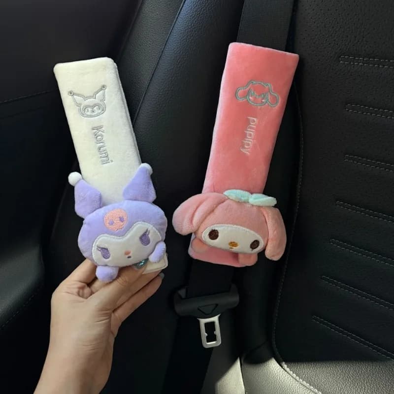 Sanrio My Melody Cinnamoroll Protezione per cintura di sicurezza per auto Cartoon Anime Personaggio Kuromi Accessori per bambole Auto Decorazione Kawaii Regalo