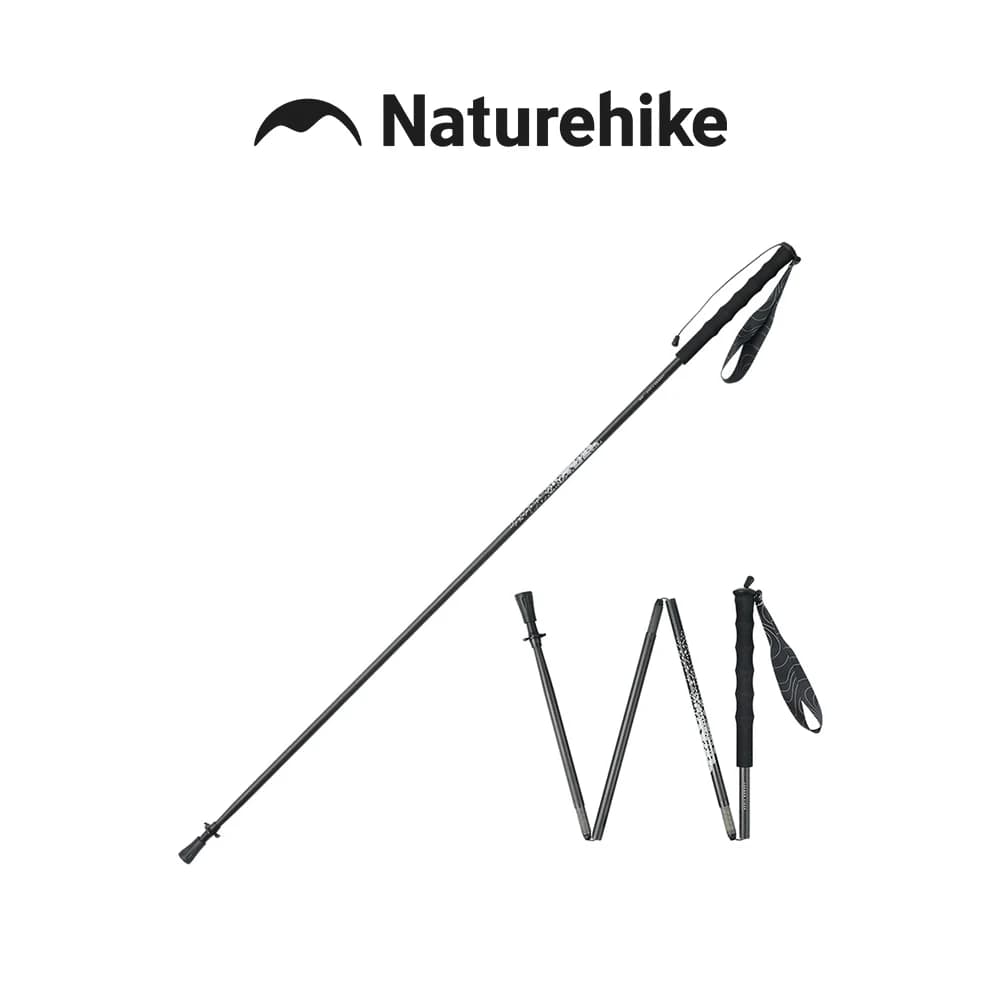 Naturehike 2026 New Carbon Fiber Hiking Poles Ultralight 97g Folding Backpack Trekking Sticks Thicken Travel Camping Poles