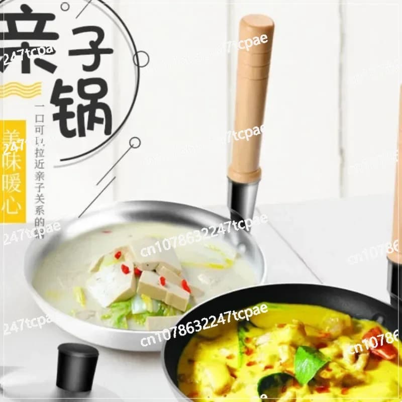 Special Pentola for Parent-Child Donburi Creative Vertical Handle Sliding Cooking Uovo Chicken Rice