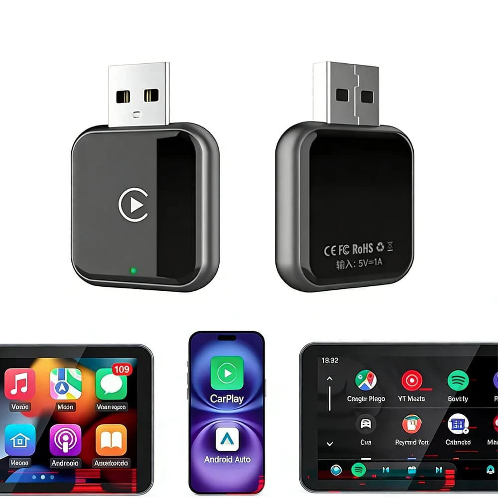 Mini Wireless Carplay Adapter for iPhone - Carplay Wireless Adapter Car Play Dongle, Wired to Wireless, Compatible with iPhone I