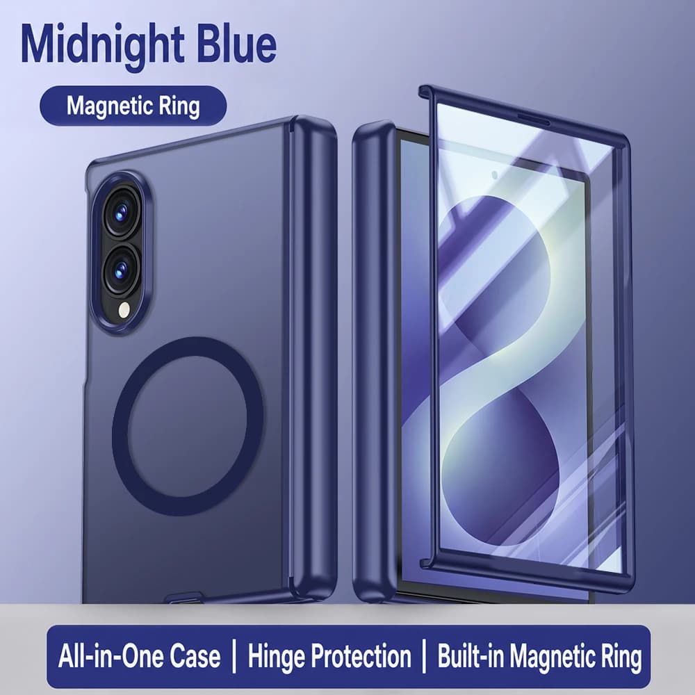 Matte Magnetic Skin-Feel Shell-Film Integrated Phone Case for Samsung Z Fold 8 Wide Shockproof for Magsafe Wear Resistant Cover