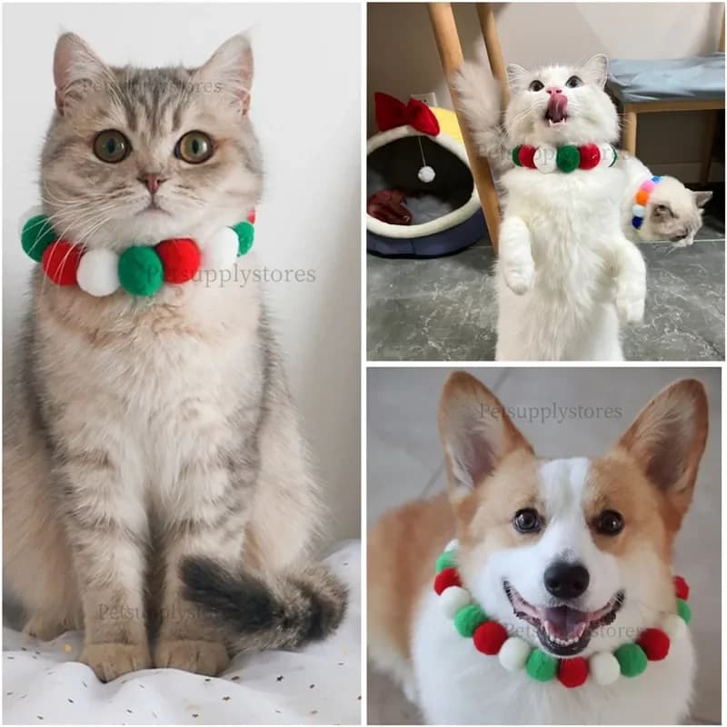 COSPLAY per cani Collare per animali domestici Pupazzo di neve Maglioni natalizi Capodanno 2024 Vestiti natalizi per animali domestici per cani e gatti di piccola taglia, Babbo Natale