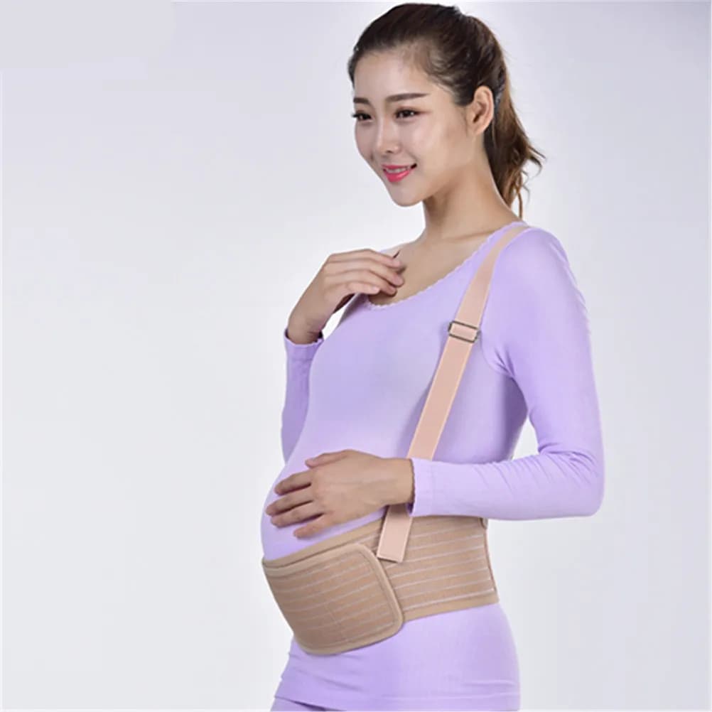 Cintura di Supporto per Gravidanza Traspirante, Fascia Addominale da Donna a Tracolla con Fascia Superiore per Sollievo della Parte Bassa della Schiena