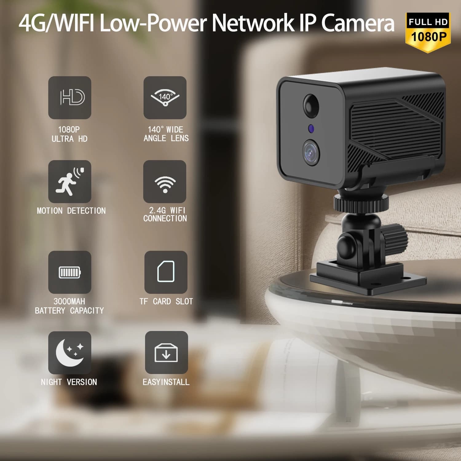 3MP 1296P Ubox APP Alimentazione a batteria Wireless WIFI/4G Telecamera IP IR Visione notturna Sicurezza domestica CCTV Baby Monitor