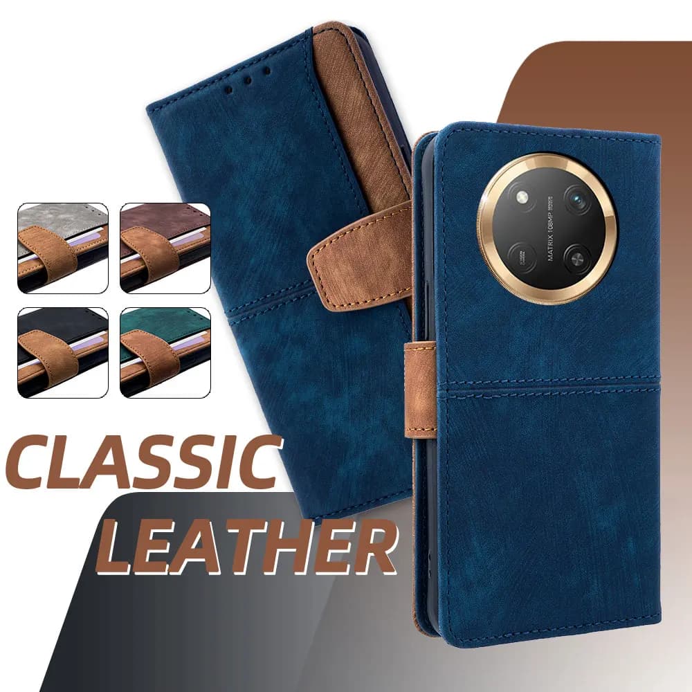 RFID Wallet Block Business Flip Leather Case for Honor X9A X9B X9C X8A X8B X7A X7B X7C Color Shock Absorber