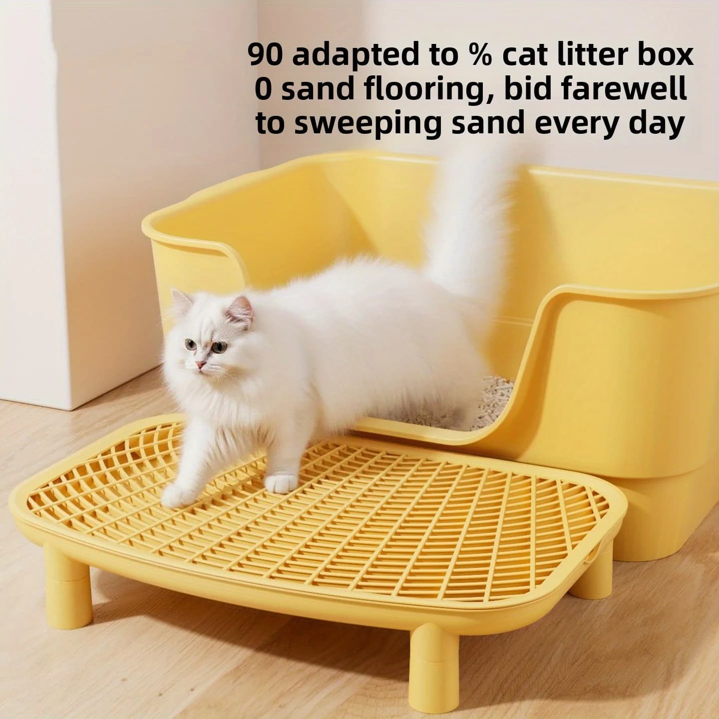 Tappetino per il controllo della sabbia per lettiera per gatti con filtro a doppio strato, design a prova di perdite per lo stile aperto e chiuso