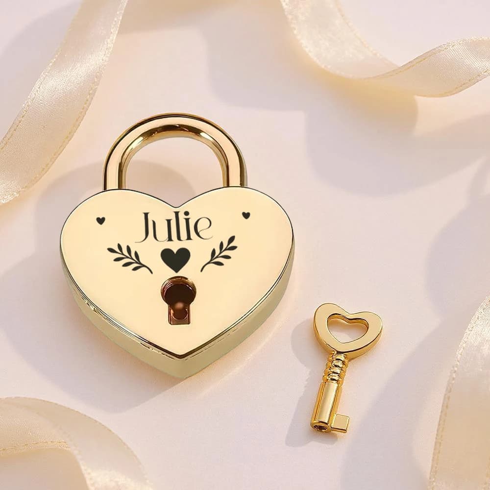 1 Pezzo Lucchetto Creativo con Motivo a Cuore e Testo Personalizzato, Regalo per San Valentino e Anniversari