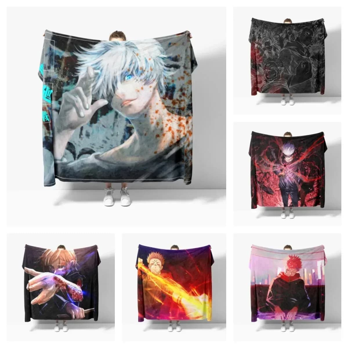 Anime Spell Fighting Back Soft Flannel Blanket Breathable Warm Bedding & Travel Blanket Sofa Blanket Bed Blanket Customizable