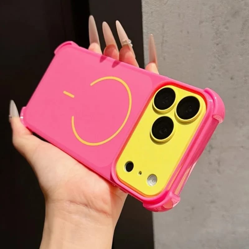 Contrast Color Shockproof Magnetic Soft Case For iPhone 17 16 15 14 13 18 Pro Max Detachable Lens Protection For Magsafe Cover