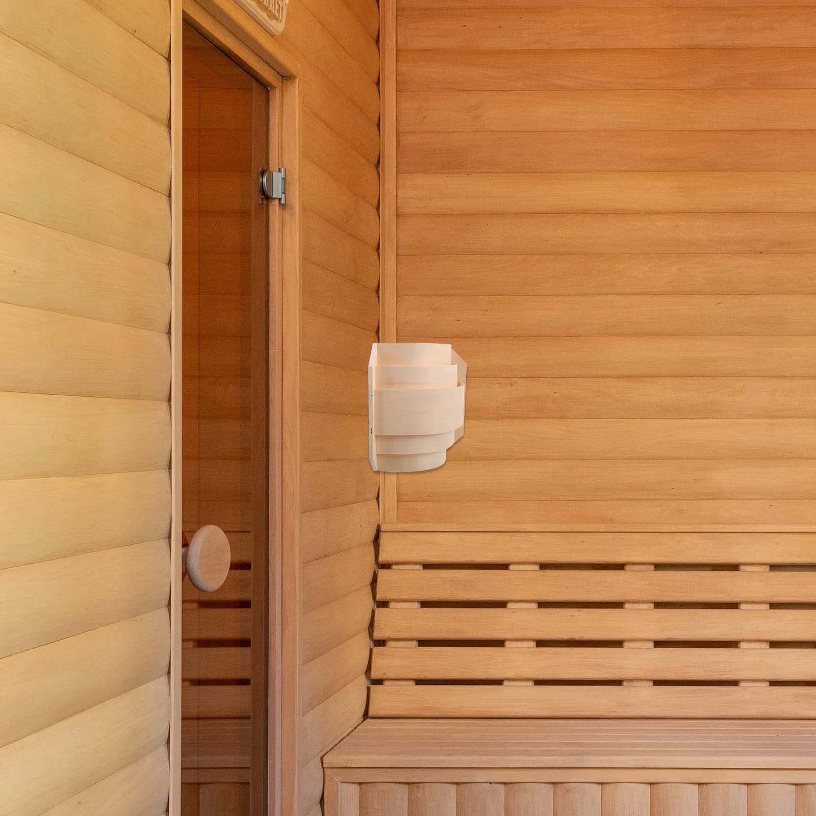 Copertura Angolare in Legno per Lampada Sauna, Diffusore di Luce per Bagno Turco, Illuminazione Soffusa, Decorazione in Legno Traslucido Sottile