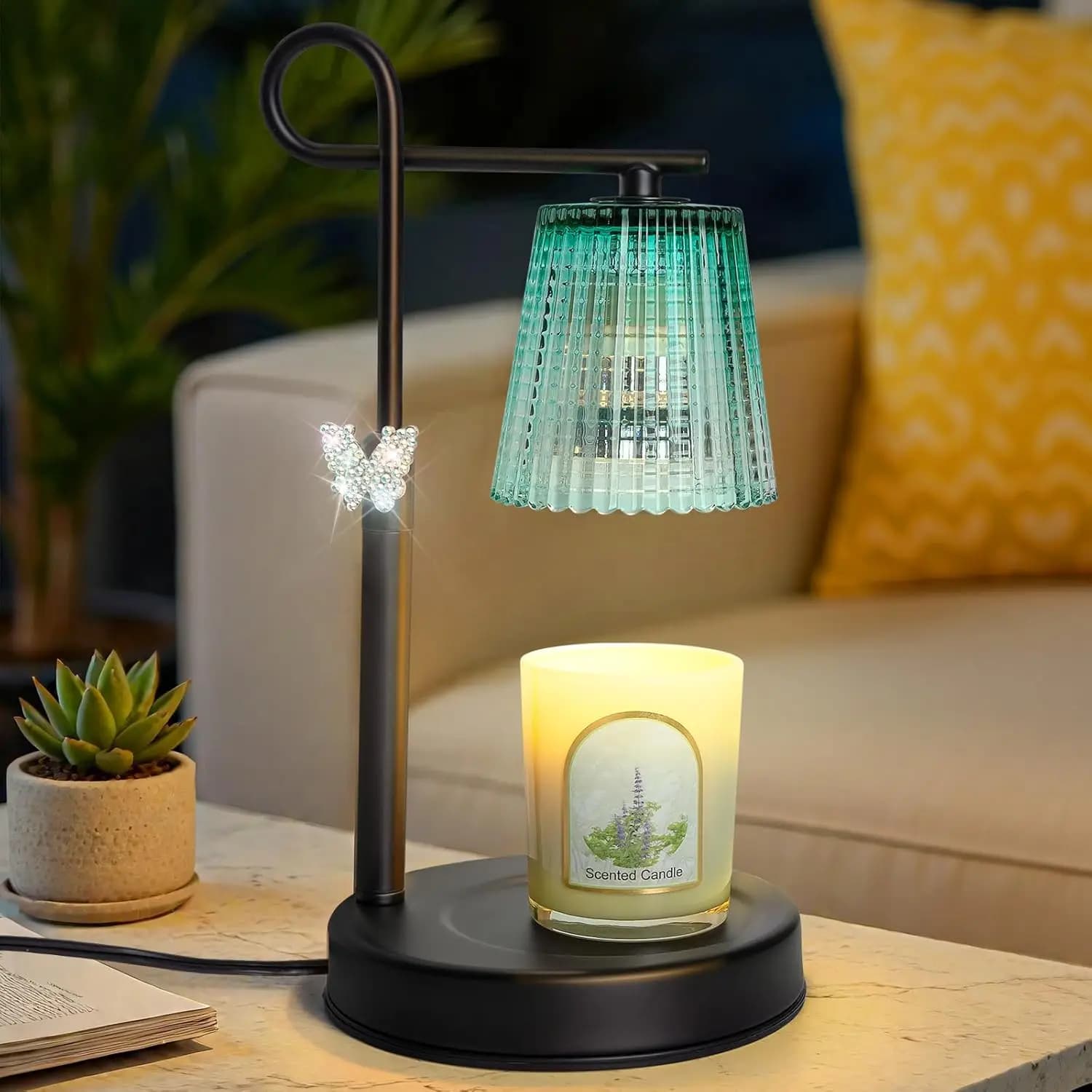 Adjustable Candle Warmer Lamp with Timer & Dimmer, Safe Wax Melter for Home Decor, Gift for Women Mom Lover (Black Butterfly)