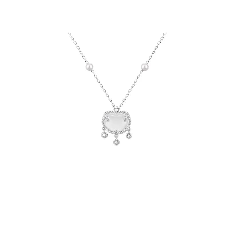 Nuova collana in argento sterling con ciondolo con lucchetto di sicurezza in stile cinese s925, squisita catena con clavicola di nicchia