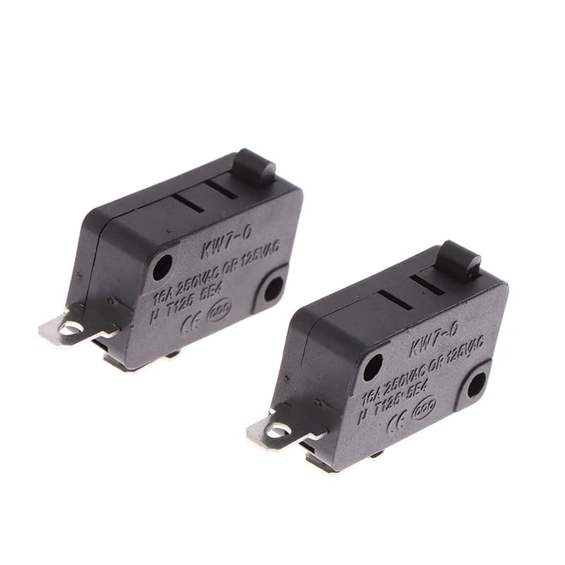 🌟2PCS KW7-0 16A Small Switch Air Fryer Microwave Oven Switch Metal Microwave Oven Parts 220v 16A Household Appliances