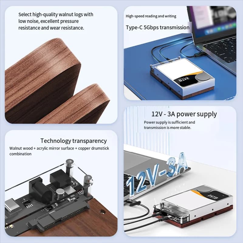【NUOVO LISTA】Per custodia per disco rigido SAS/SATA Custodia per disco di aggiornamento da 2,5/3,5 pollici Docking station USB 3.0 HDD SSD
