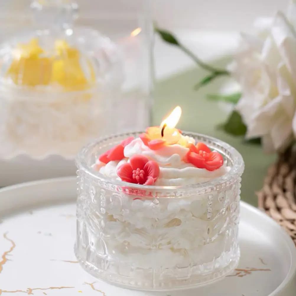 Set di 2 Barattoli in Cristallo, Contenitore in Vetro Trasparente con Coperchio, Scatola per Frutta Secca, Decorazione per Cucina e Casa, Zuccheriera in Vetro