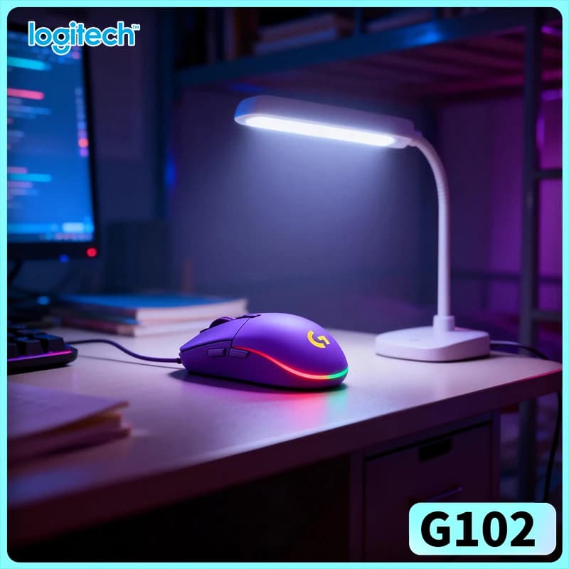 Mouse da Gaming Logitech G102, 6 Pulsanti Programmabili, Tasti Meccanici, Sincronizzazione RGB per Tornei RTS