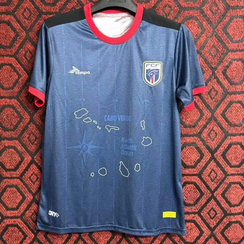 Maglie sottopelo 23_24 Stagione Cape Verde Maglie Home Maglie da calcio a maniche corte Calcio