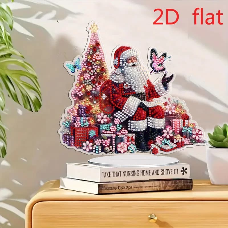 A set of 5D DIY acrylic diamond painting set ornaments for Christmas - unique shaped crystal art, perfect choice for holiday par