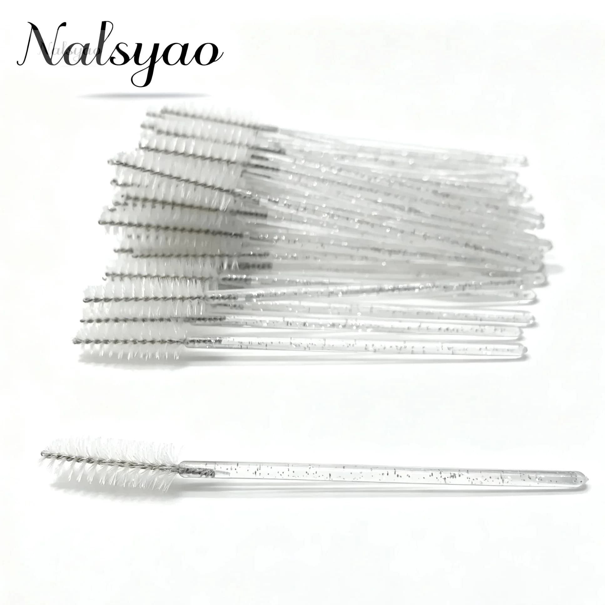 50Pcs Crystal Stick Eyelash Brushes Disposable Mascara Wands Applicator Lash Scrub Eyelashes Extensions Supplies