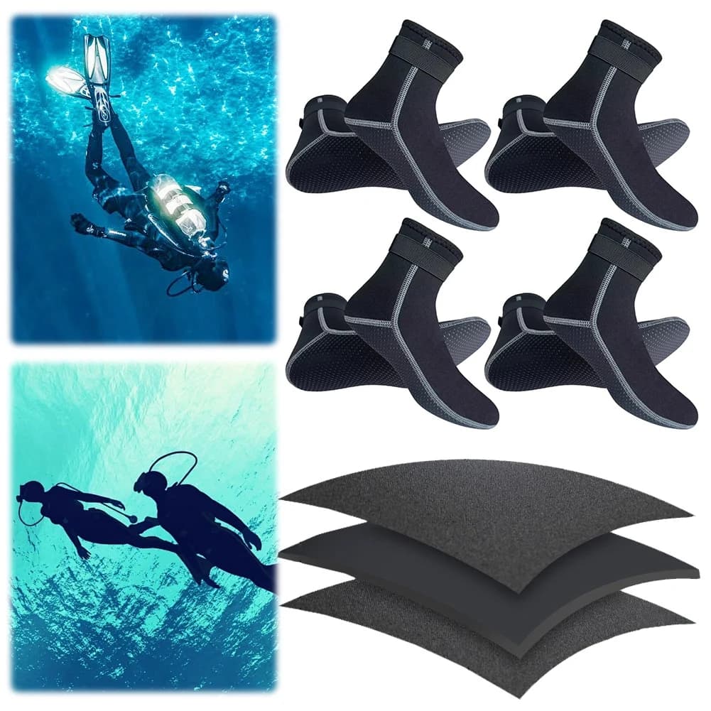 Calze in Neoprene da 3mm, Termiche per Beach Volley, Surf, Nuoto, Immersioni, Snorkeling, Kayak e Paddle per Uomini e Donne