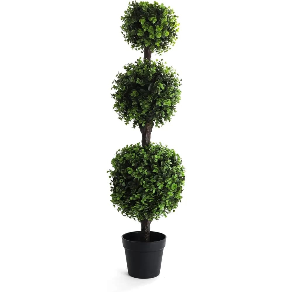 Artificial Bosso Ball - 120 cm Ball Bosso Tree, Artificial Exterior Plants (Pack 2)