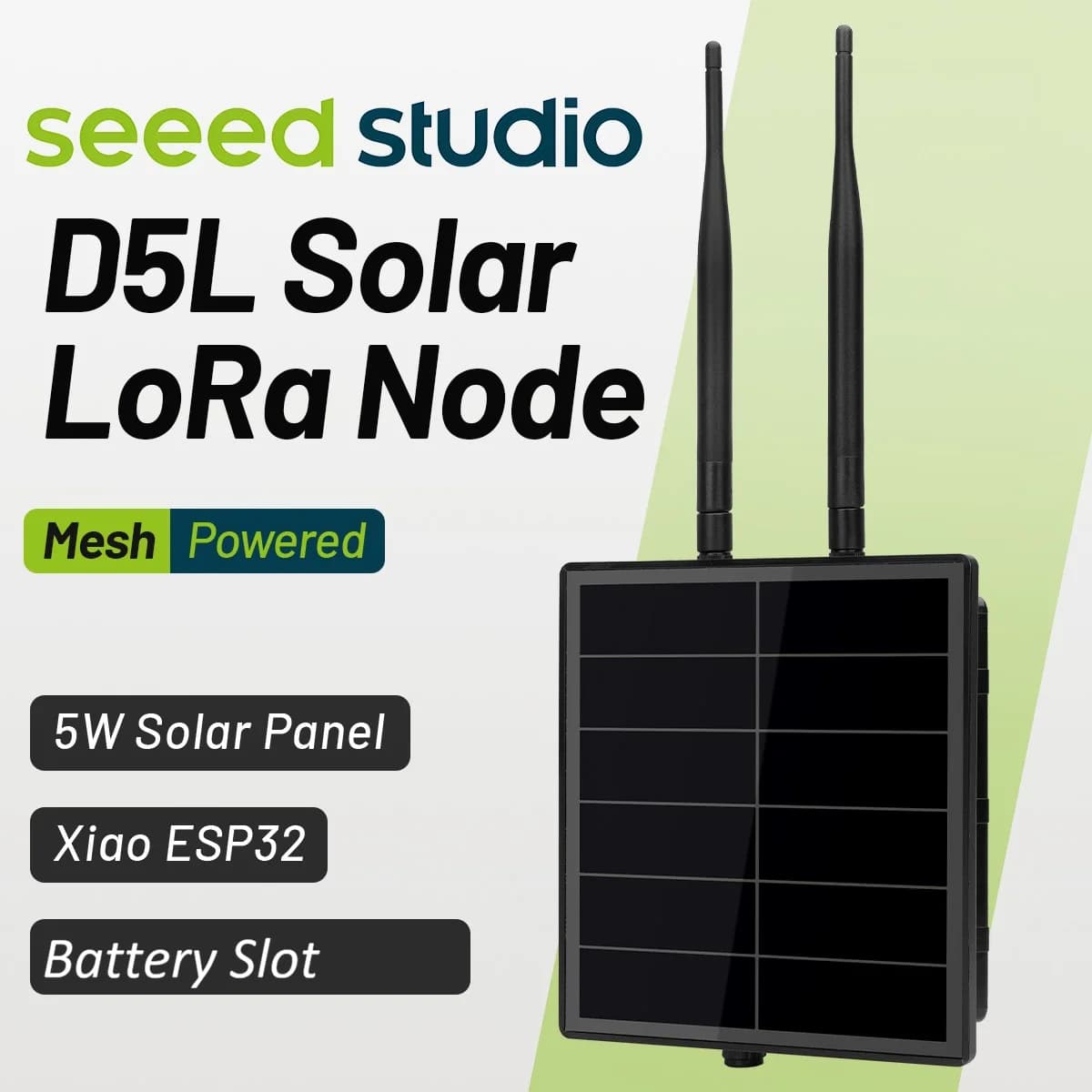 D5L-S2 Mesh Solar Repeater Node con schede Seeedstudio Xiao ESP32 S3 WiFi BLE+SX1262 LoRa integrate, compatibile con Meshcore Meshtastic