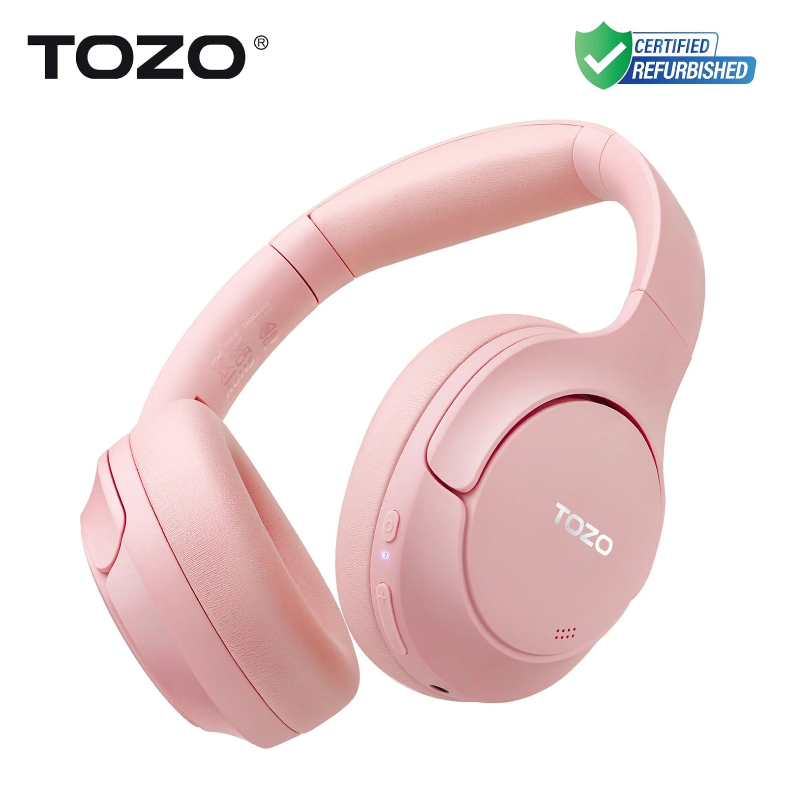 TOZO high resolution over-ear headphones refurbished with hybrid microphone with active noise cancelling Wireless and wired 38 dB Driver 40 mm