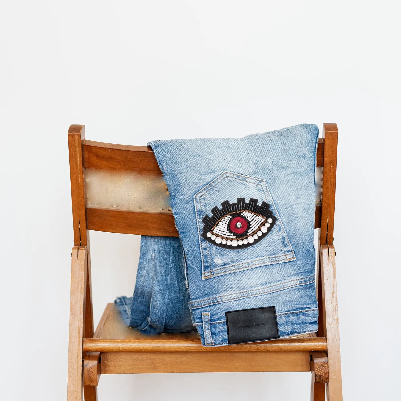 2Pcs Glitter Eye Shape Embroidery Patches Clothes Repair Patch Sew Applique Cosplay Decor Bag Backpack Jeans Patch