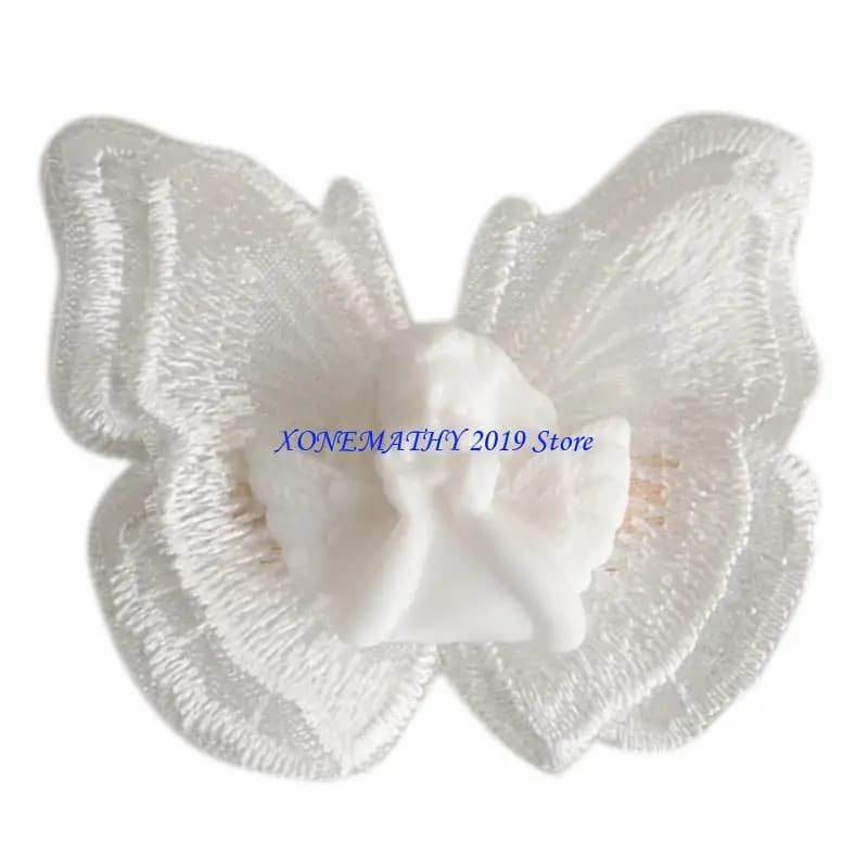 F42F Steampunk Angel for Butterfly Hairpin Skull Hair Clip Hair Accs for Masquerade B
