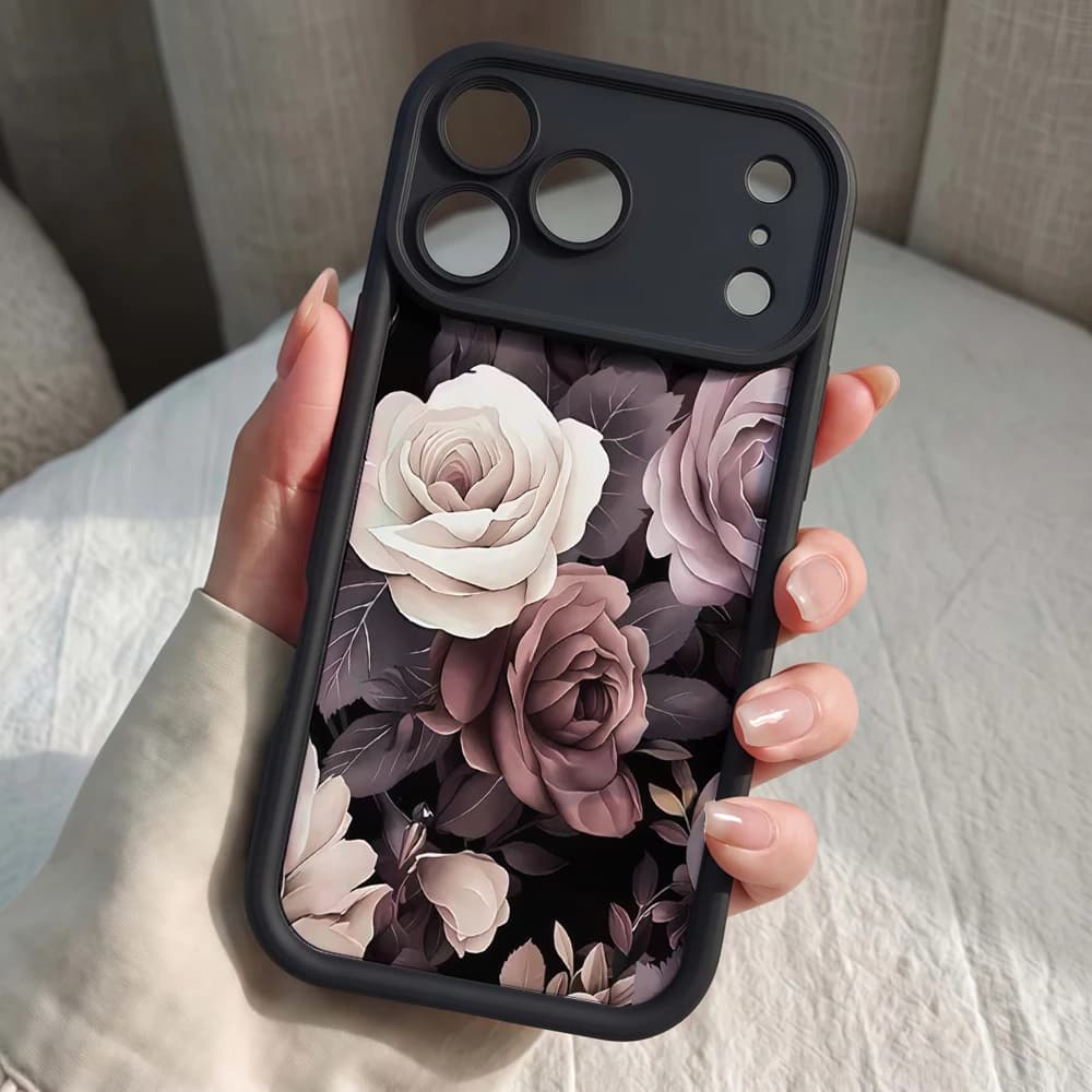 French Muted Rose Phone Case For iPhone 17 16 15 14 13 12 11 Pro Max 17E 16 15 Pro 16 15 Plus Shockproof Matte Silicone Funda