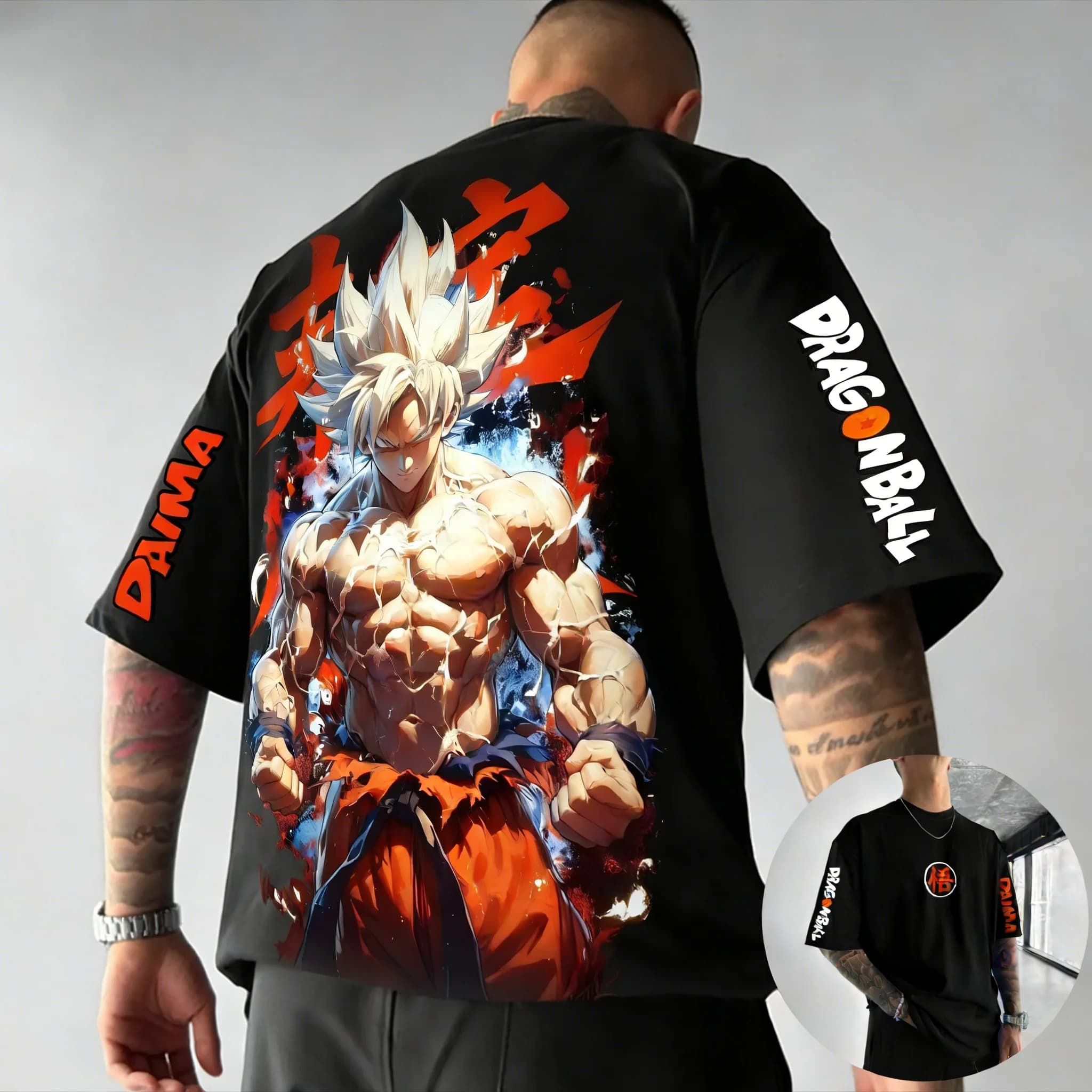 Dragon Ball Anime Cotton T-shirt 2026 Summer New Goku Color Printed Men's and Women's Street Hip Hop Casual Parent Child Top