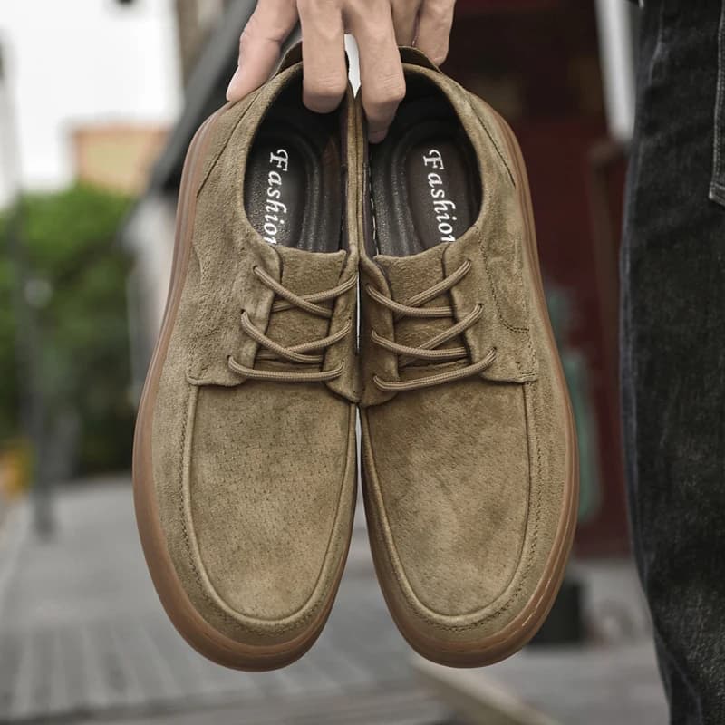 Scarpe Casual in Pelle da Uomo per Esterno, Comode, con Lacci, Antiscivolo, Resistenti all'Usura, alla Moda, Traspiranti, Sportive, Primaverili