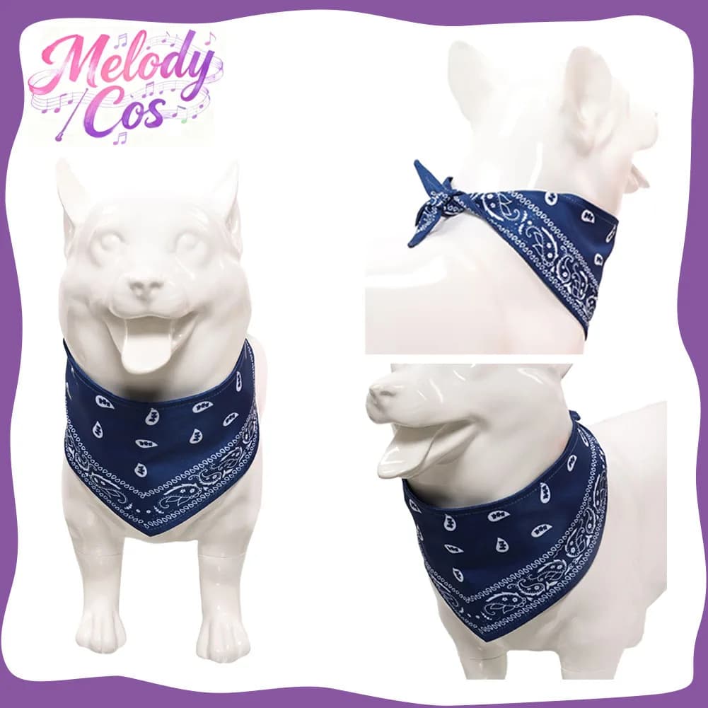 Undici Cosplay Pet Dog Bavaglino Film Stranger Gioco di ruolo Cucciolo Sciarpe stampate blu Carnevale di Halloween Travestimento Accessori Puntelli