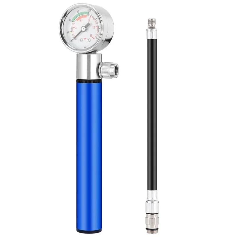 Pompa da bici con manometro Pompa da bicicletta portatile Mini pompa a mano Pompa da ciclismo multifunzionale Gonfiatore per pneumatici giocattolo a sfera