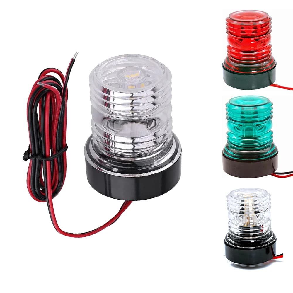 Luce di Navigazione a LED a 360 Gradi, Impermeabile, per Barche, Pesca, Velieri, Luce di Poppa e di Ancoraggio