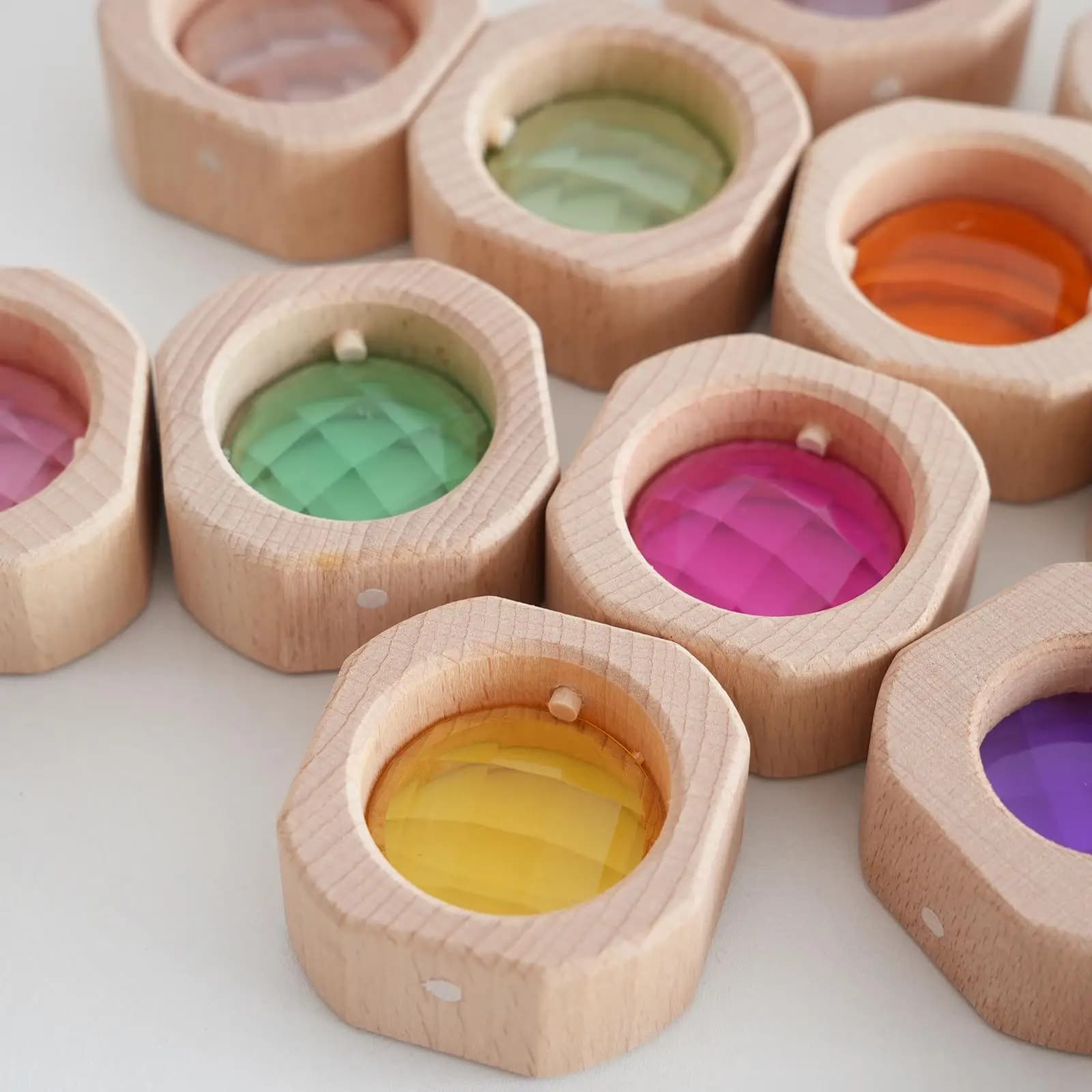 20 Pezzi Blocchi di Legno Gioco di Impilamento Educativo Cubi Acrilici Arcobaleno per Bambini e Bambine Regalo per le Vacanze