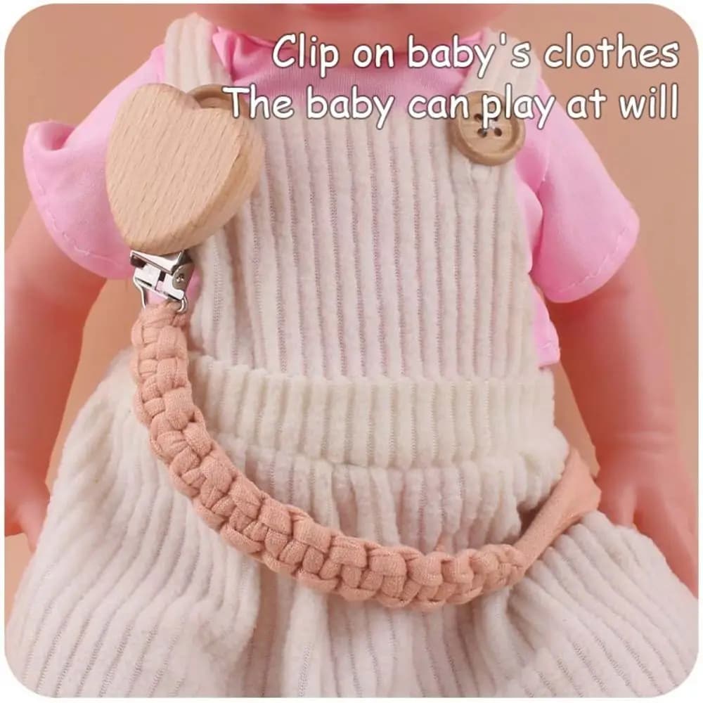 Porta succhietto colorato per bambini Porta ciuccio in legno per bambini Catena per ciuccio Clip per ciuccio Massaggiagengive per bambini Cinghie Porta ciuccio Clip