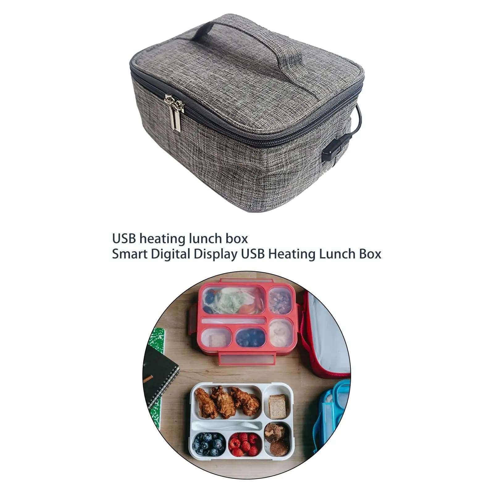 Borsa Termica USB per Pranzo, Contenitore in Tessuto Oxford, Scaldavivande Impermeabile, Comodo, Riutilizzabile, Personale, per Microonde, Durevole