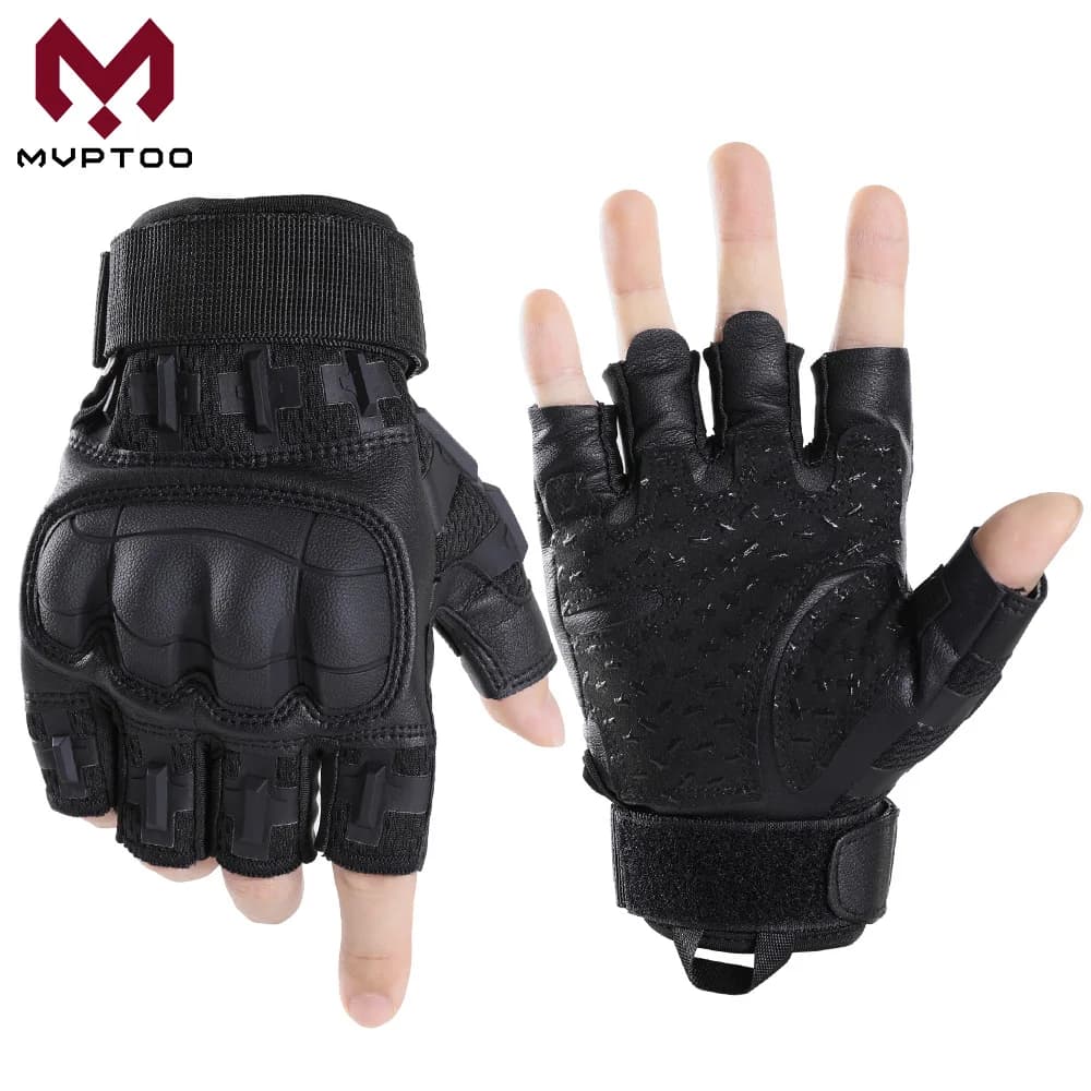 Tactical Fingerless Gloves Outdoor Combat Hunting Shooting Airsoft Hiking Camping Cycling Sports Work Anti-slip Protective Gear